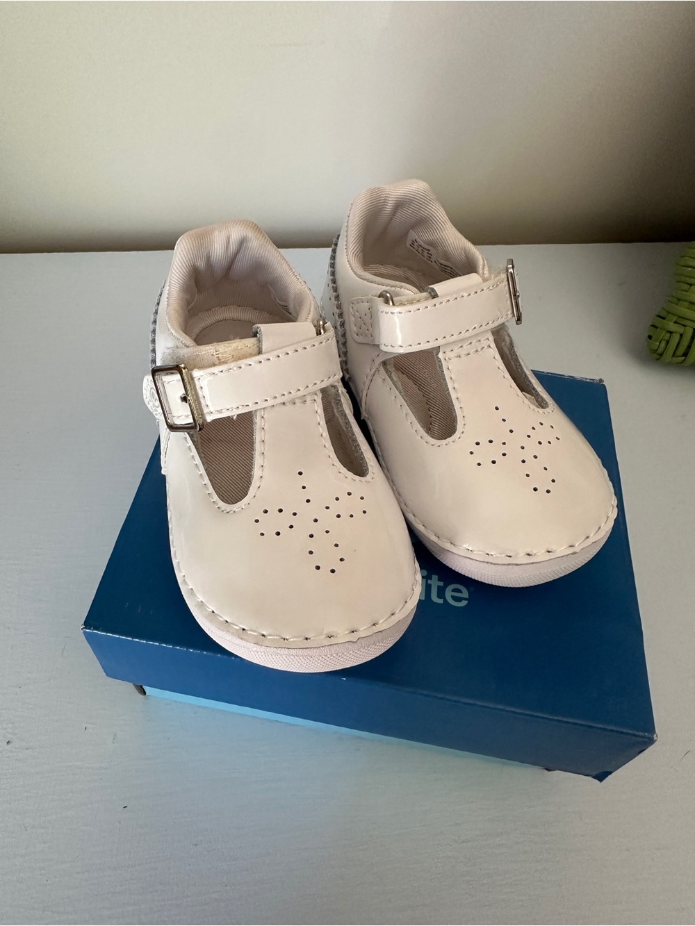 Stride Rite White T-Strap Mary Jane Shoes for Baby